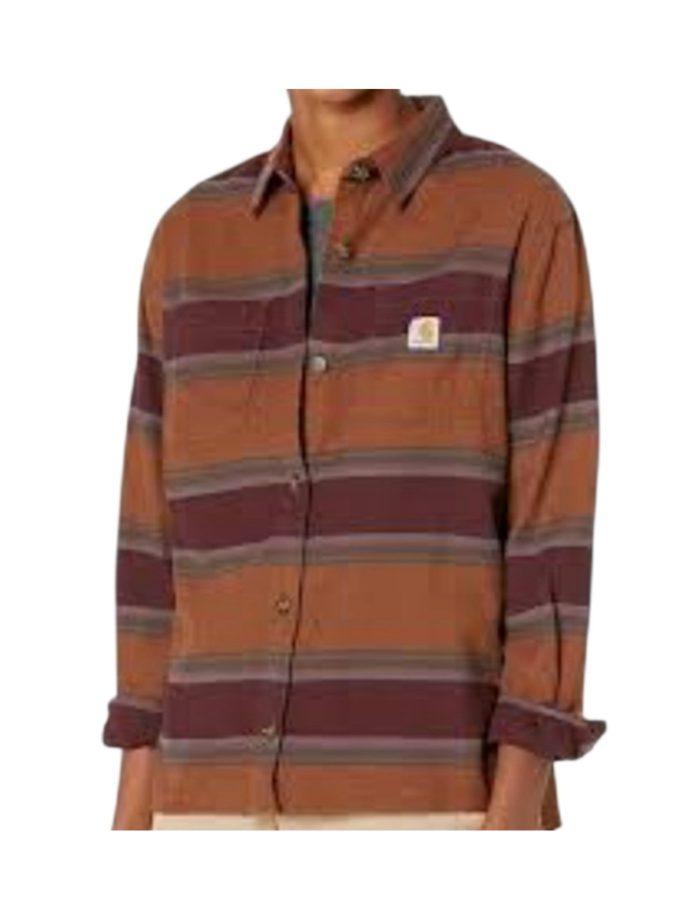 Rugged Flex Carhartt Loose Fit Midweight Flannel Long Sleeve Plaid Shirt Women L